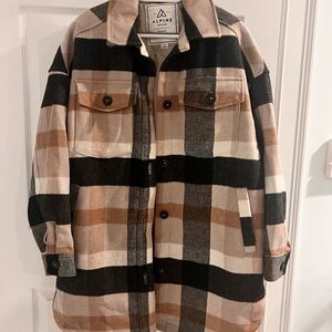 Alpine design flannel quilted long shirt/jacket shacket